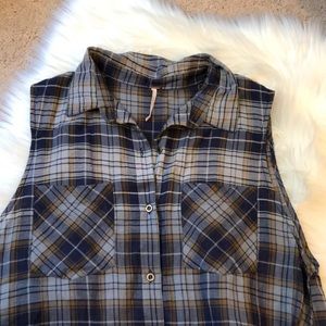 Free People Plaid Top